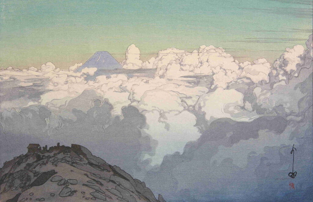 Shin-hanga: Vista del Fuji dal la cima del Komagatake (1928) - Hiroshi Yoshida